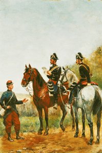 Police Officers on an Inspection Tour Checking a Serviceman